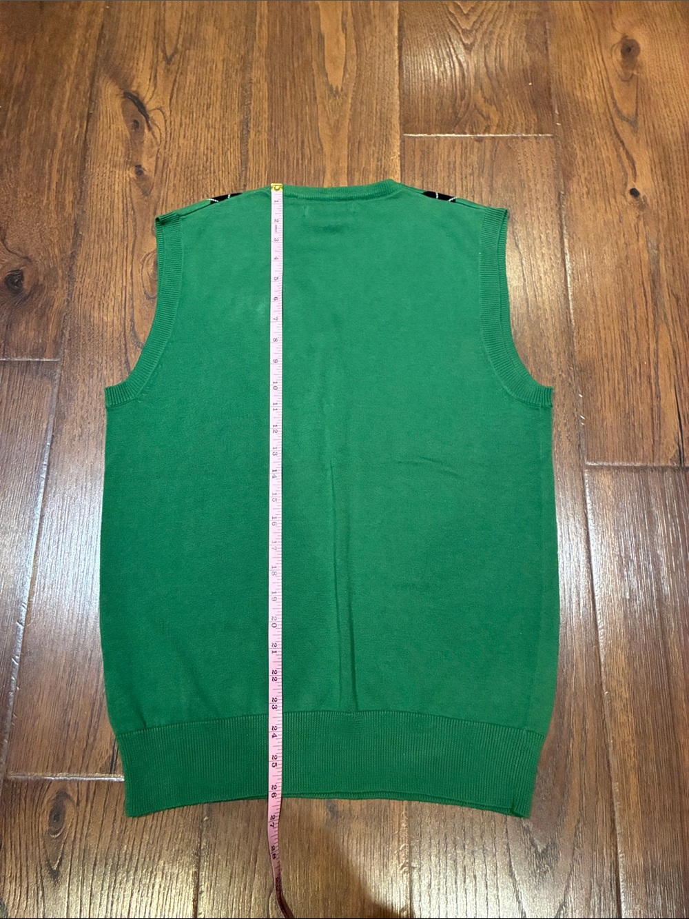 Ben Sherman Green Argyle Knit V-Neck Sweater Vest - Picture 7 of 8